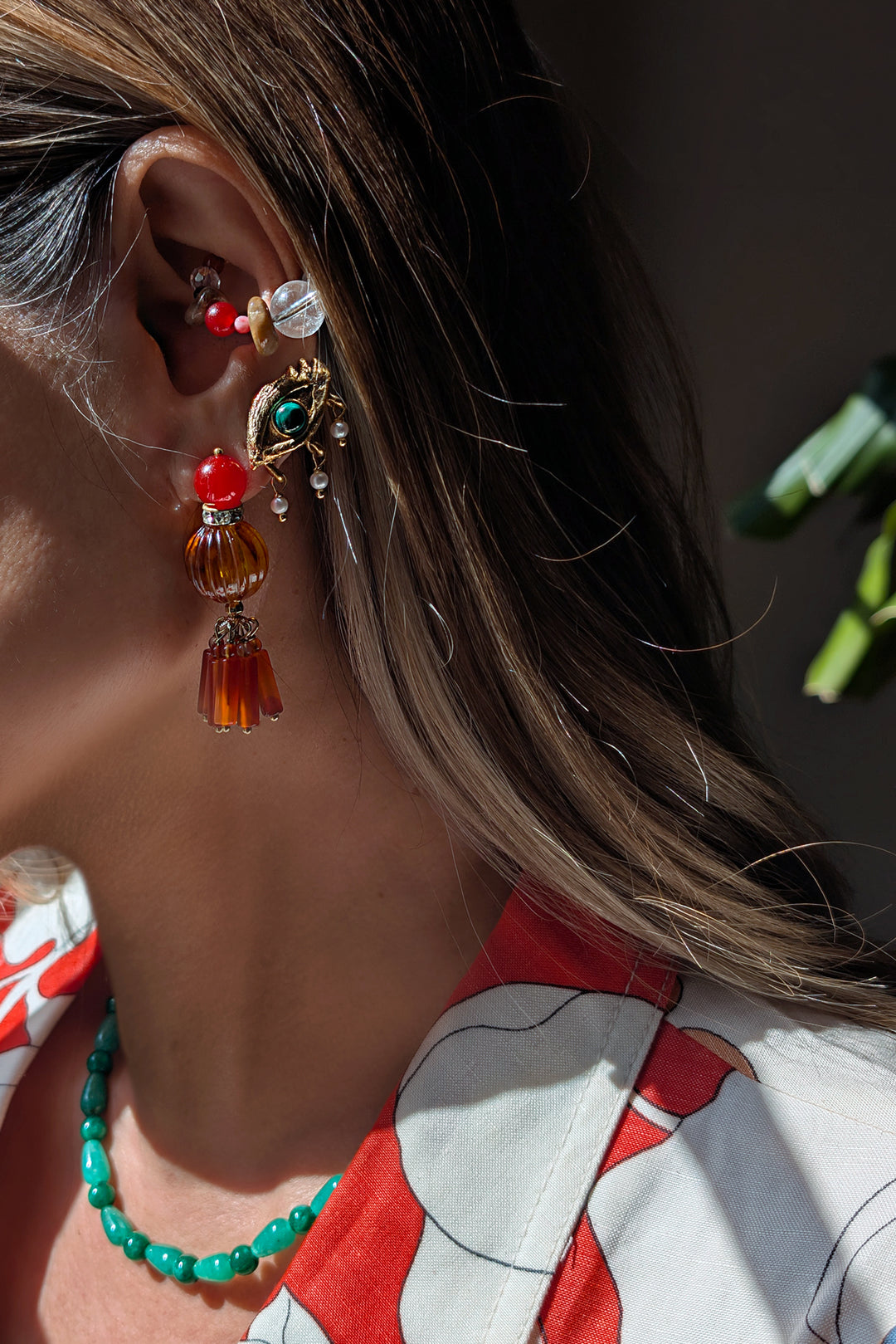 Poppy Carnelian Tassel Earrings