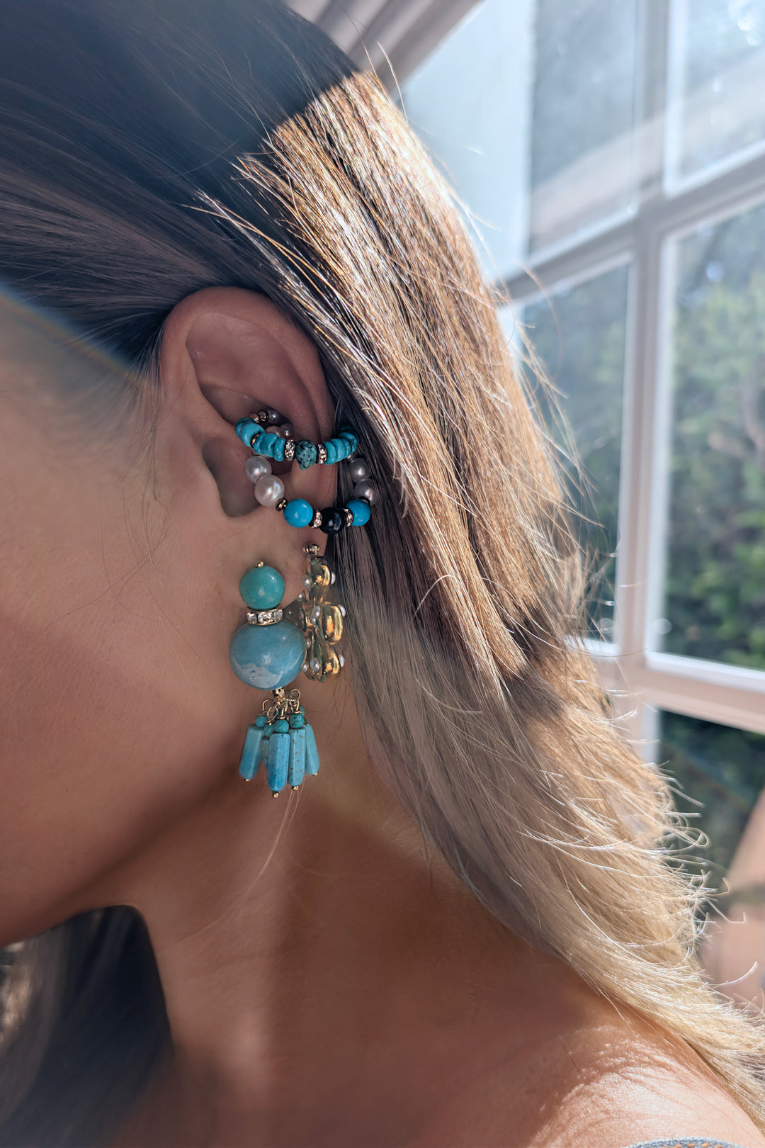 Ula Turquoise Tassel Earrings