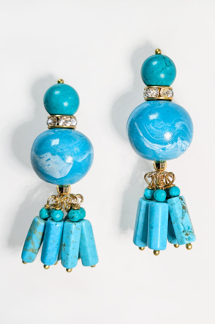 Ula Turquoise Tassel Earrings