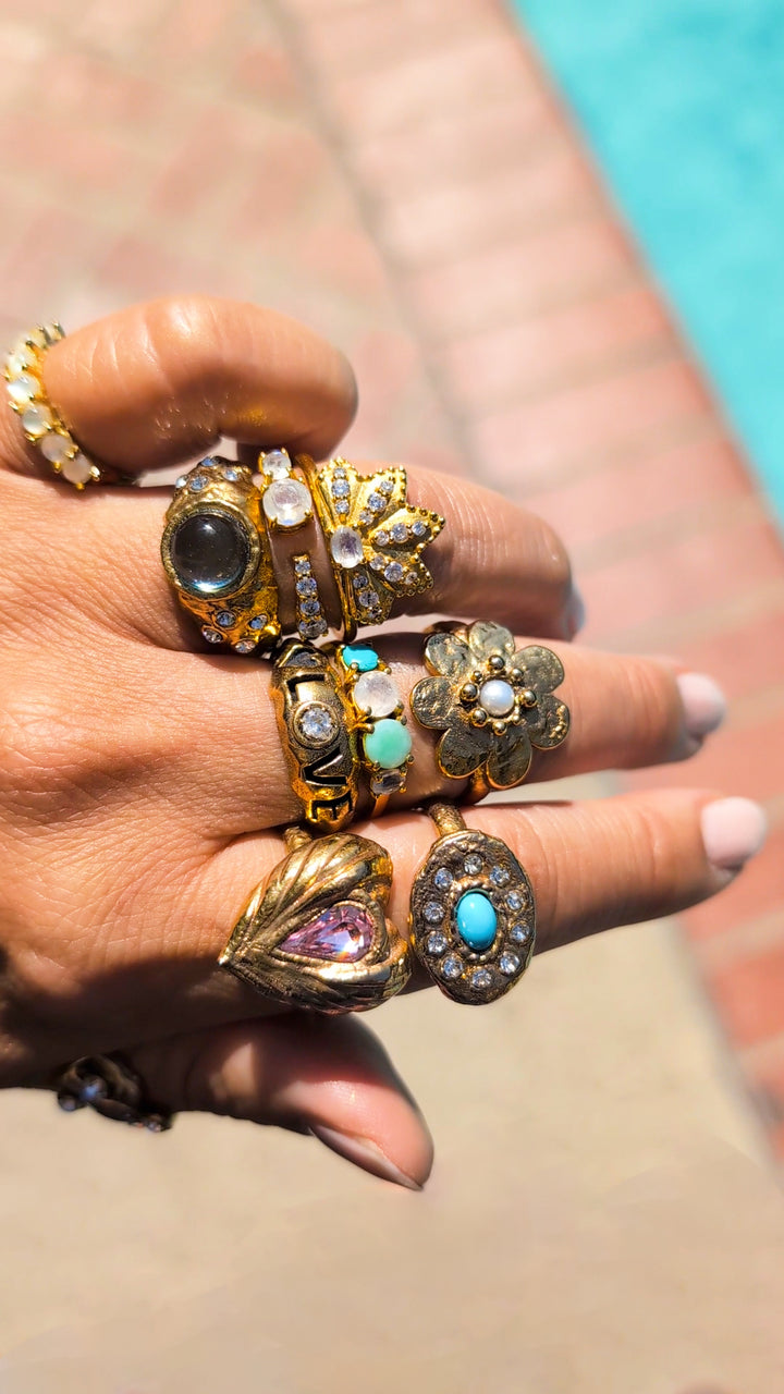 The Turquoise Halo Ring